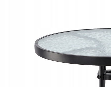 ROUND GARDEN TABLE 60 x 60 x 70 cm/FOR SET 2chairs+table/ BLACK *2262