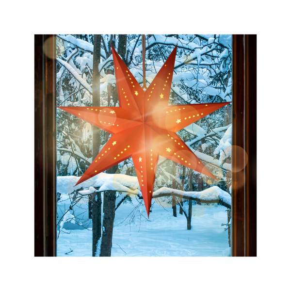 PAPER DECORATIVE STAR 60 CM RED SMOOTH