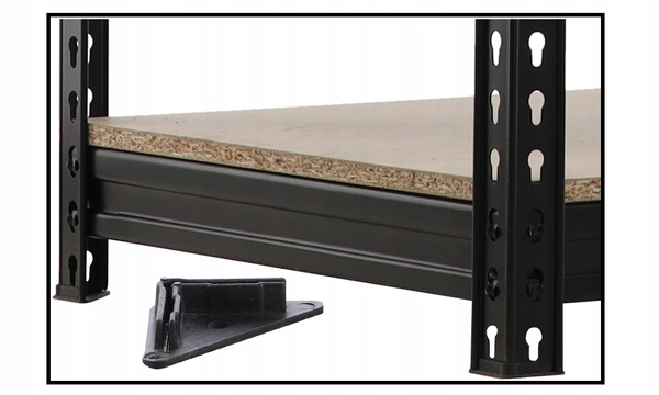 REGAŁ 4-POZIOMOWY 180 X 120 X 60 CM CZARNY UDŹWIG PÓŁKI: 500 KG PRO *0667
