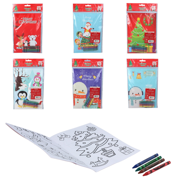 CHRISTMAS COLORING BOOK - DIY - WITH 4 MARKERS - MIX OF DESIGNS