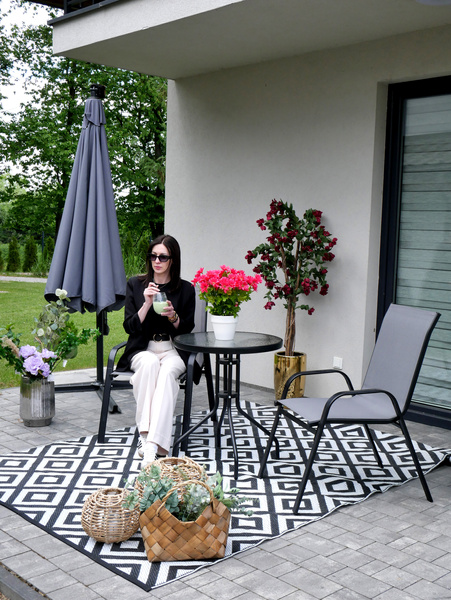 BALCONY FURNITURE SET - 2 CHAIRS + TABLE - GREY *5901