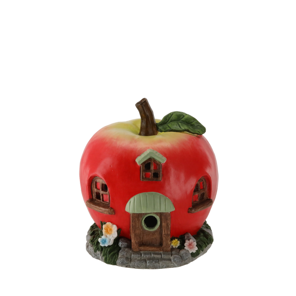 ZAHRADNÍ FIGURKA - DOMEK JABLKO 27 x 26,5 x 29,2 CM LED *7485