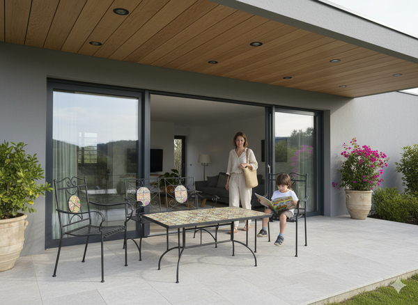 STOLIK OGRODOWY MOZAIKOWY 150 x 80 x 74 CM PROSTOKĄTNY