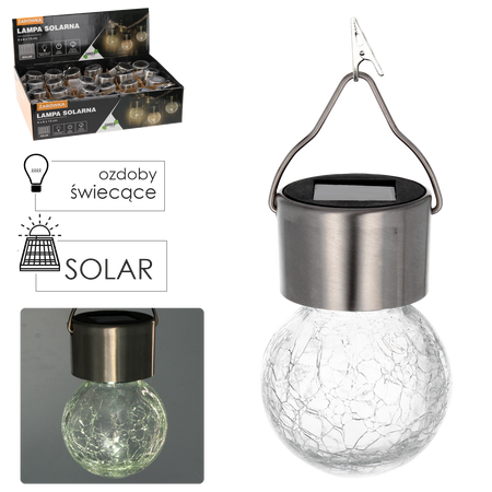LAMPA SOLARNA ŻARÓWKA 6 x 6 x 13 CM disp.24szt *0700