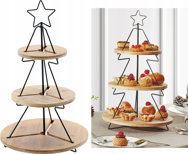 3-TIER BAMBOO-METAL TREE TRAY 28X45 CM