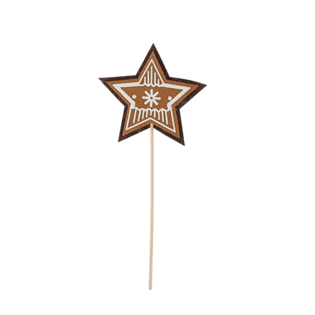 CHRISTMAS DECORATION - GINGERBREAD ON STICK MIX DESIGNS 8 x 8 CM