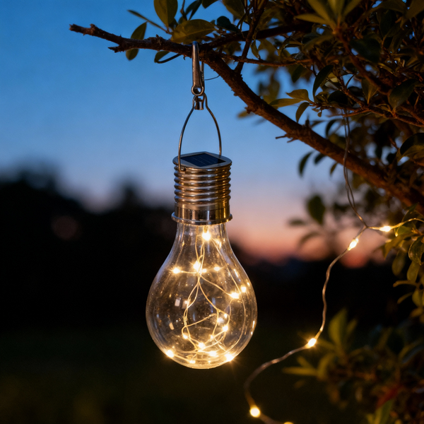 LAMPA SOLARNA ŻARÓWKA 7,5 x 7,5 x 22 CM disp.12szt *0050