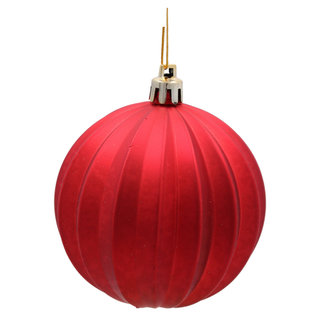 SET OF 36 CHRISTMAS BAUBLES RED, GOLD, SILVER 8 CM IN RED BAG