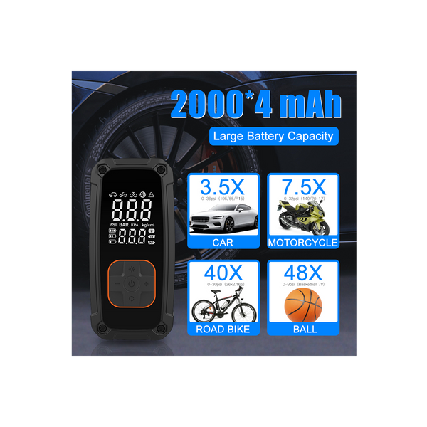 PRZENOŚNE URZĄDZENIE ROZRUCHOWE / JUMP STARTER DO SAMOCHODU Z KOMPRESOREM I POWERBANKIEM 14,8 V 3w1 *2602