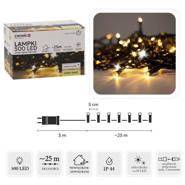 WARM WHITE LIGHTS LED 500L