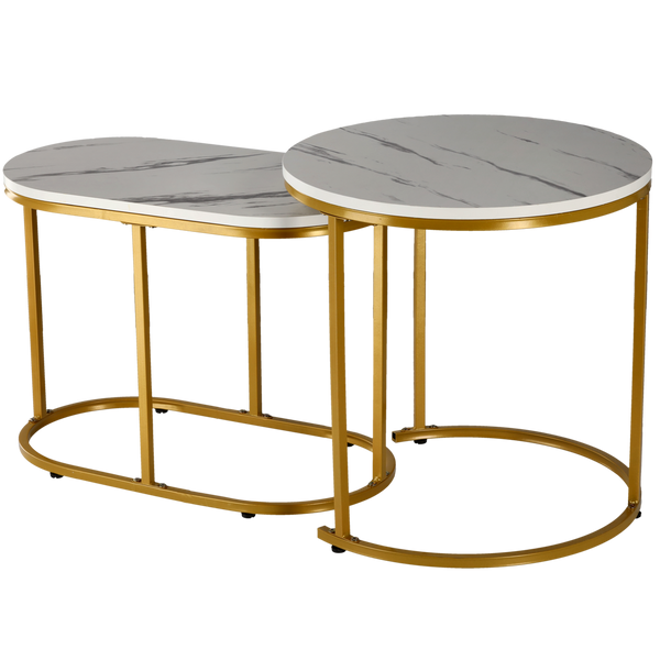 NESTING TABLE SET OF TWO MARBLE