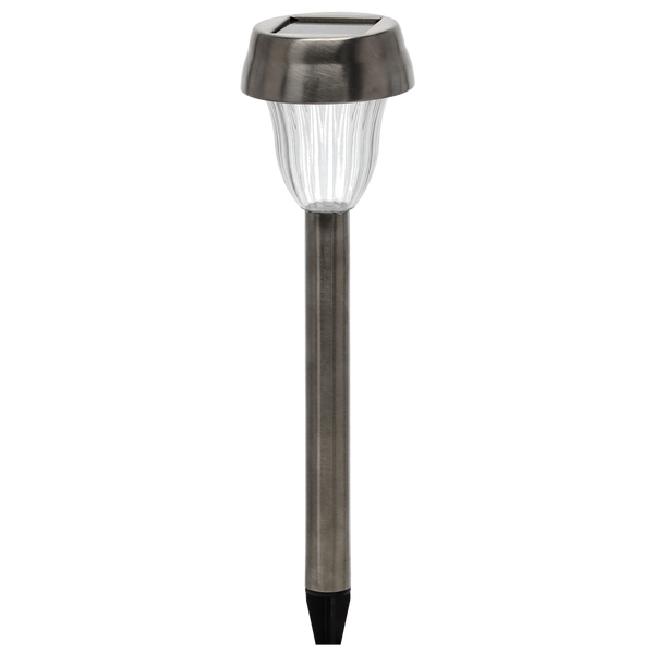 SOLAR LANTERN MINO 7.5 x 7.5 x 36 CM SILVER COLD WHITE disp=12pcs