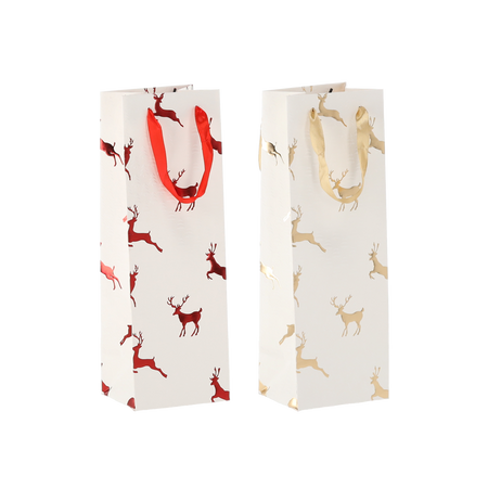 TOREBKA OKAZYJNA BOŻONAR. NA WINO "RENIFERY" 36 x 12 x 10 CM opak=12szt *0559