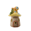 GARDEN FIGURINE - YELLOW MUSHROOM HOUSE WITH LED 22,9 x 20,9 x 35,1 CM