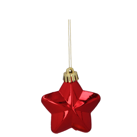 SET OF 47 BAUBLES 4-6 CM RED/GOLD/SILVER MIX DESIGNS