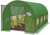 TUNEL FOLIOWY OGRODOWY 4 SEGMENTOWY ZIELONY 6 x 3 x 2 M Z DRZWIAMI NA ZAWIASIE