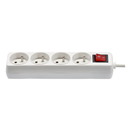 EXTENSION CORD POWER STRIP WITH SWITCH 4 SOCKETS 3 M WHITE