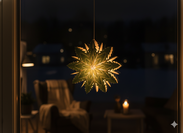 PAPER DECORATIVE STAR 50 CM GREEN DOUBLE-LAYER