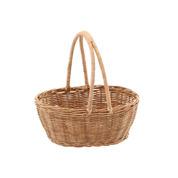 RATTAN BASKET 26 x 22 x 11/25 CM WITH HANDLE - NATURAL