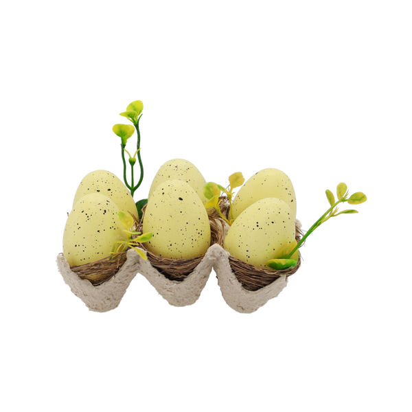 SET 6 OUĂ ÎN FORMĂ 4 x 6 CM GALBEN *8081