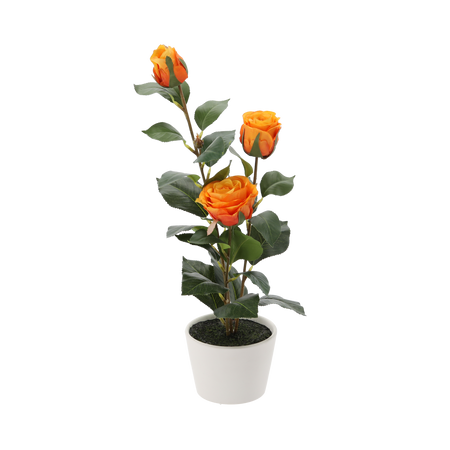 SZTUCZNA ROŚLINA - HERBACIANA RÓŻA W DONICZCE 47,5 CM *3351