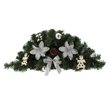 DECORAȚIUNE DE CRĂCIUN PENDULARE 60 CM ARGINTIE *4121