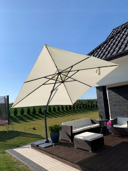 ZAHRADNÍ PARASOL "ROMA" 3 x 3 M BEŽOVÝ S OBALOM *5408