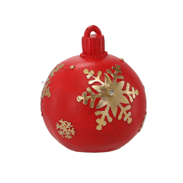RED BAUBLE LED 16,5 CM