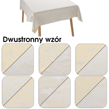 OBRUS DWUSTRONNY  ZŁOTY MIX 130X180 CM BOŻE NARODZENIE OPAK. 1SZT *4570