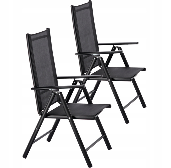FOLDING GARDEN CHAIR ALUMINIUM 66 x 56 x 107 CM BLACK