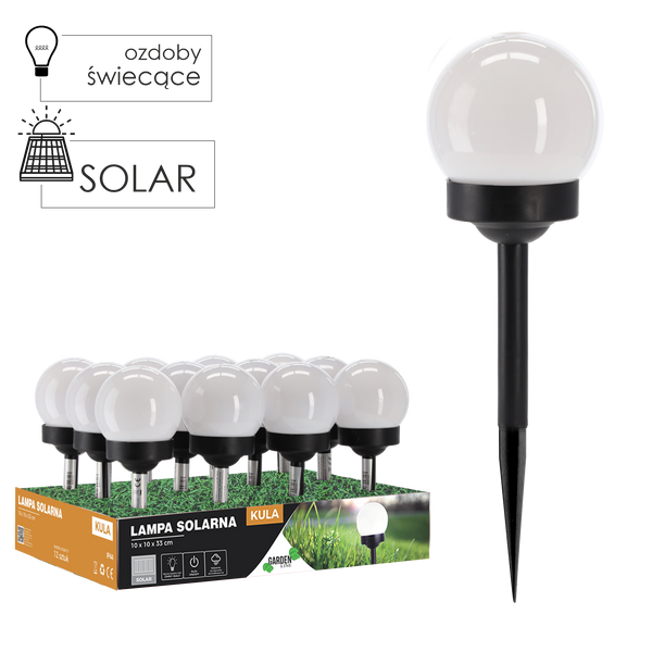 SOLAR LAMP BALL 10 X 10 X 33 CM DISP. 12 PCS