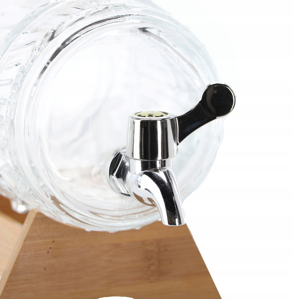 1,5 L GLASS BRREL ON A WOODEN STAND