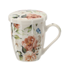 PORCELAIN MUG WITH INFUSER AND LID 340 ML ASSORTED FLORAL PATTERNS 