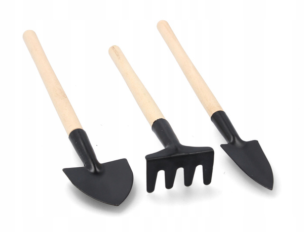 ZESTAW NARZĘDZI OGRODOWYCH (KIELNIA, TRANSPLANTER, GRABKI)