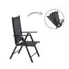 KRZESŁO OGRODOWE SKŁADANE ALUMINIUM 66 x 56 x 107 CM CZARNE *3507