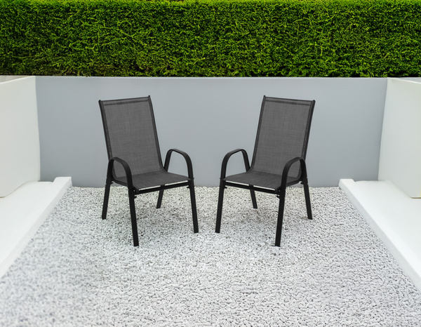 Set de 2 scaune de grădină negre 54 x 72 x 96 *3685