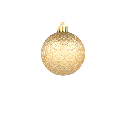 SET OF 6 BAUBLES 6 CM RED/GOLD/SILVER (TUBE)
