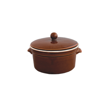 VASETA CERAMICĂ 0,5L MAROON CU CAPAC *3095