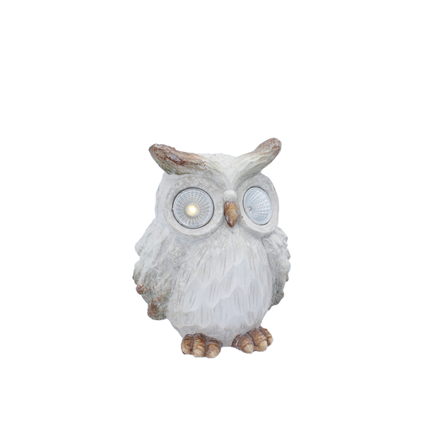 GARDEN FIGURINE - OWL WITH GLOWING EYES 14,5 x 11,5 x 19 CM LED pack=4 pcs