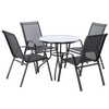 SET DE MOBILIER DE GRĂDINĂ - 4 SCAUNE + MASĂ ROTUNDĂ - NEAGRĂ *3377