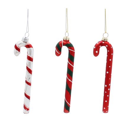 CHRISTMAS GLASS DECORATION CANDY CANE 