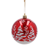 SET OF 6 CHRISTMAS BAUBLES RED 8 CM