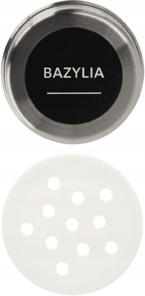 PRZYPRAWNIK PROSTOKĄTNY 12 x 10 x 26,5 CM Z RĄCZKĄ 8 SŁOICZKÓW SREBRNO-CZARNY *9189