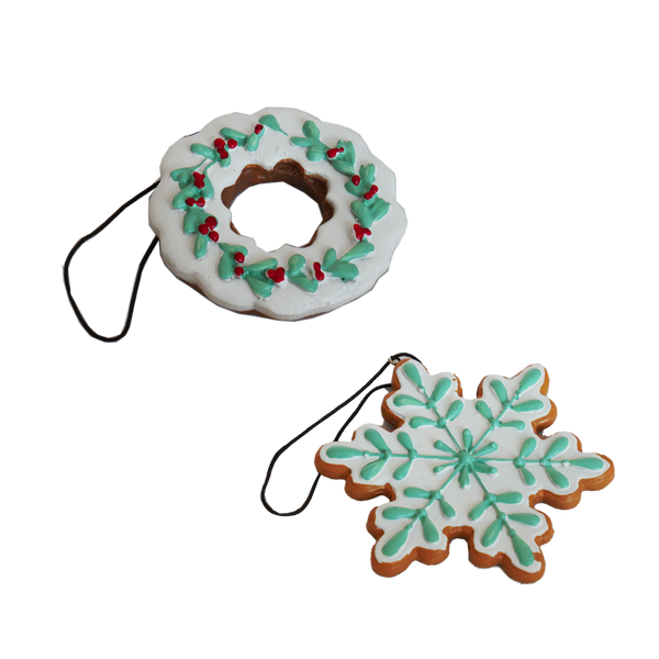 CHRISTMAS PENDANT - GINGERBREAD SNOWFLAKE / WREATH 8-10 CM