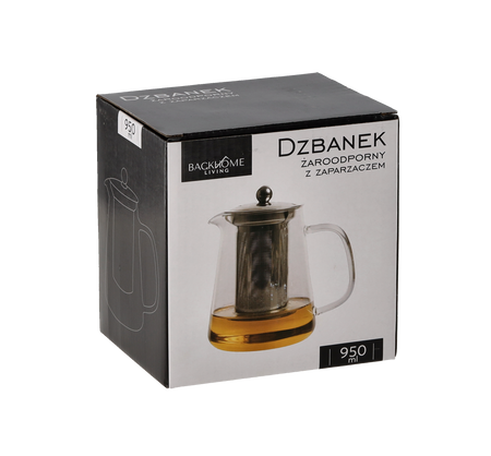 ODOLNÝ HNĚDÝ HRNEC S METALOVÝM POKROVEM A ODPADKOVÝM FILTREM 950 ML *1564