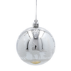 SET OF 6 CHRISTMAS BAUBLES SILVER 8 CM