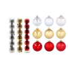 SET OF 6 BAUBLES 6 CM RED/GOLD/SILVER (TUBE)