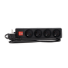EXTENSION CORD POWER STRIP WITH SWITCH 4 SOCKETS 1.5M BLACK