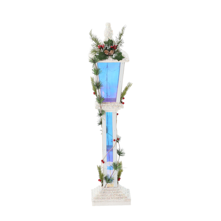 CHRISTMAS WHITE LED LANTERN 19 x 19 x 85 CM