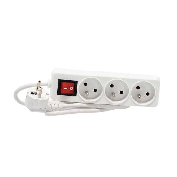 PRZEDŁUŻACZ LISTWA ZASILAJĄCA Z WYŁĄCZNIKIEM 3 GNIAZDA 1,5 M BIAŁY *8565